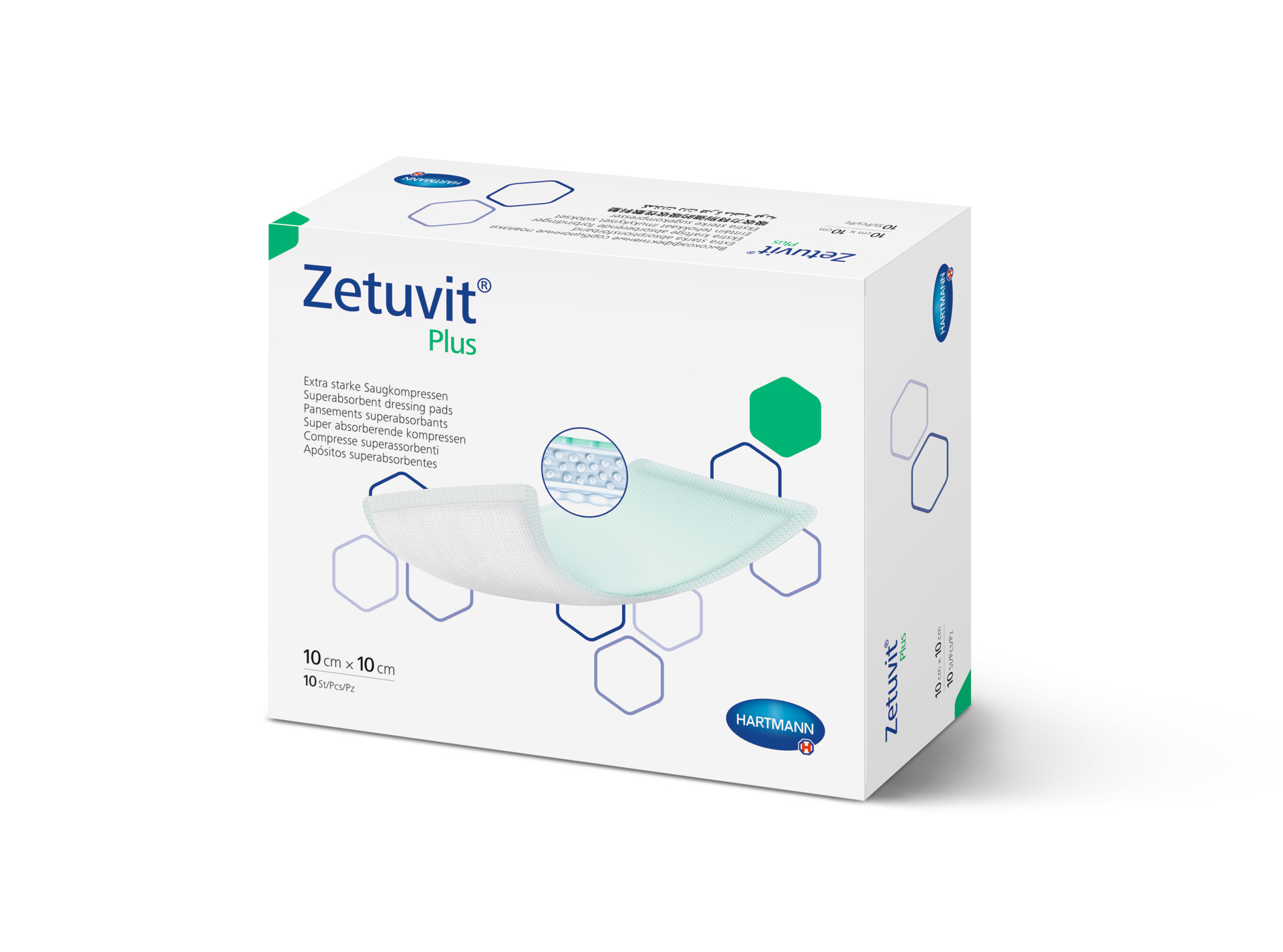 ZETUVIT Plus kompres nasiakavý sterilný (10x10cm) 1×10 ks