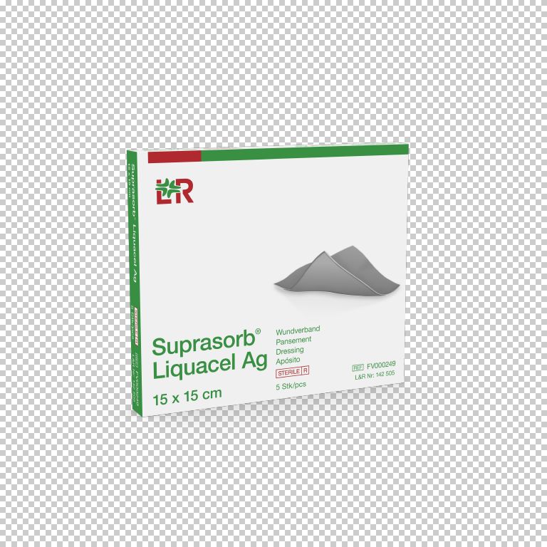 SUPRASORB Liquacel Ag – krytie na rany (15x15cm) 5ks/bal