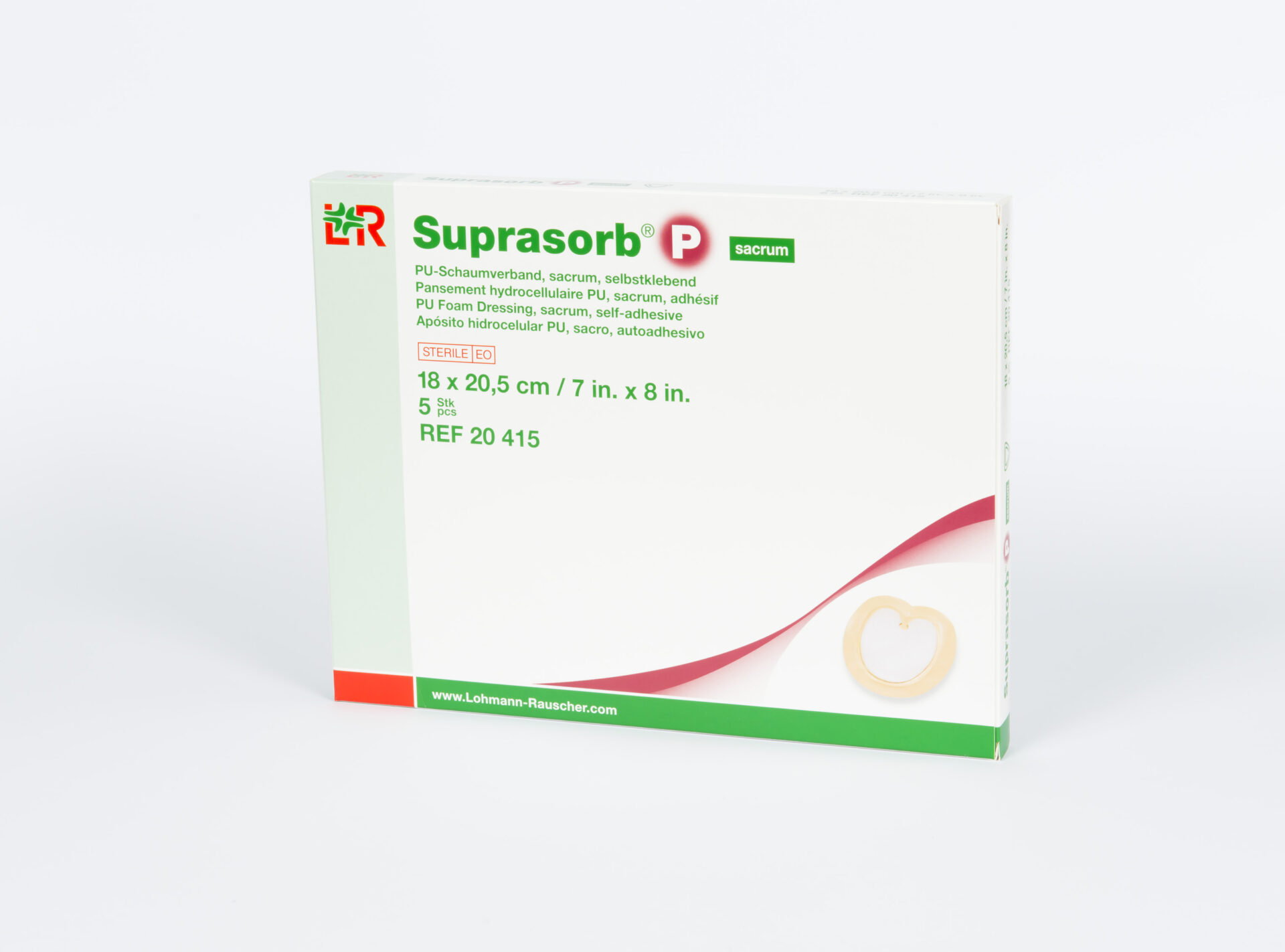 SUPRASORB P PU SACRUM – krytie na rany (18×20,5cm) 5ks/bal